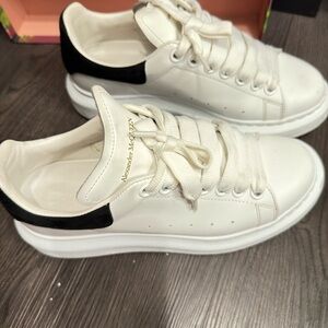 Alexander McQueen White Sneakers with Black Detail